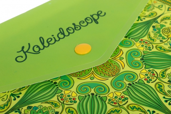 Папка-конверт непрозрачная на кнопке Кайледоскоп в ассортименте Optima