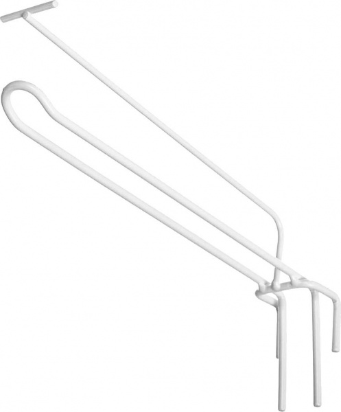 Крючок с держателем ценника 200 мм 10шт. белый