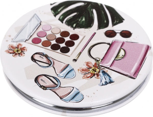 Дзеркало кишенькове косметичне Лідер Канц Приналежності жіночі кругле 6 варіантів в асортименті 