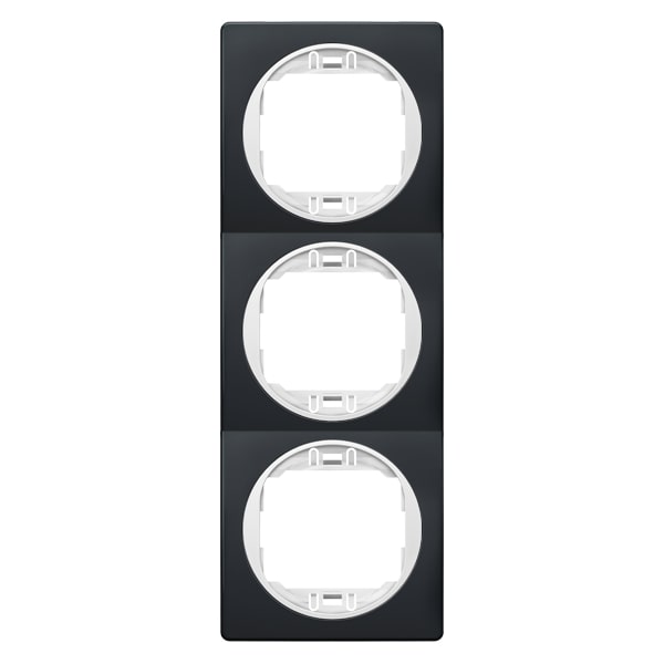 Рамка тримісна Aling-Conel Eon вертикальна чорний/білий E6713.EO