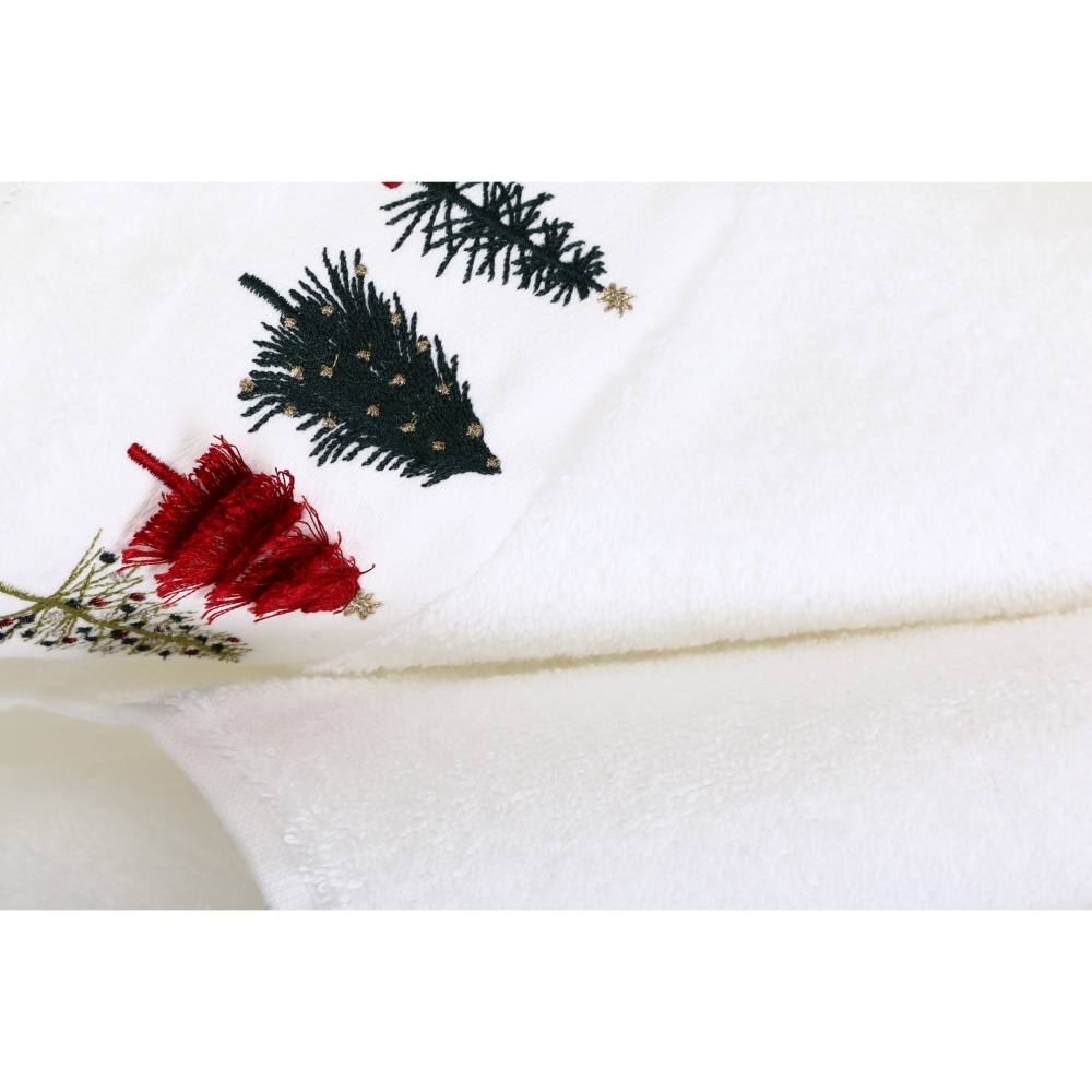 Набір рушників махрових Christmas Car 2 шт. 50x90 см білий із малюнком La Nuit