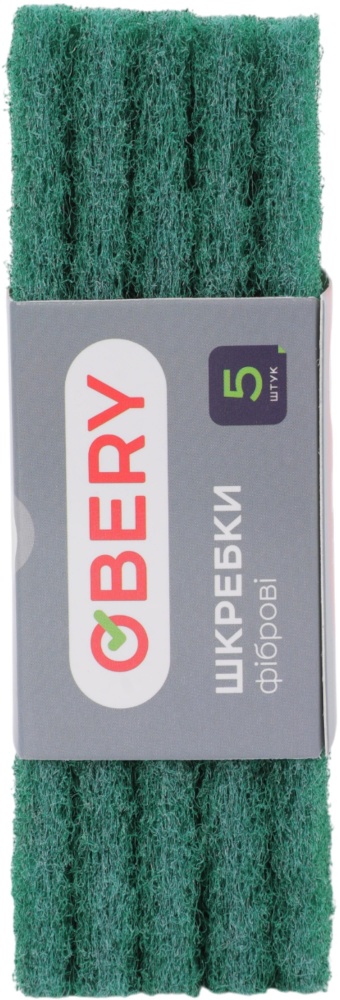 Шкребок для посуду OBERY фібровий 10x15 см 5 шт.