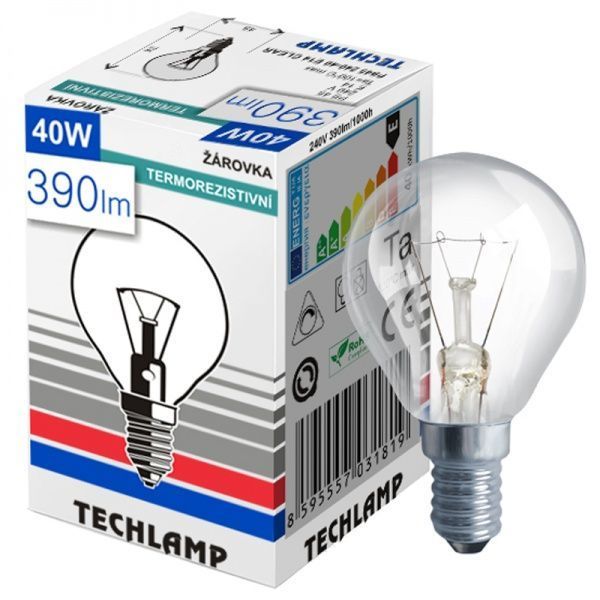 Лампа накаливания Techlamp P45 40 Вт E14 230 В прозрачная 