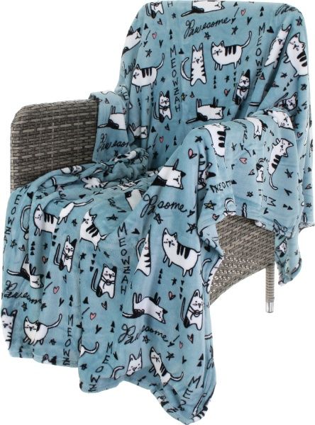 Плед Flannel Lazy Cats 160x200 см блакитний La Nuit 