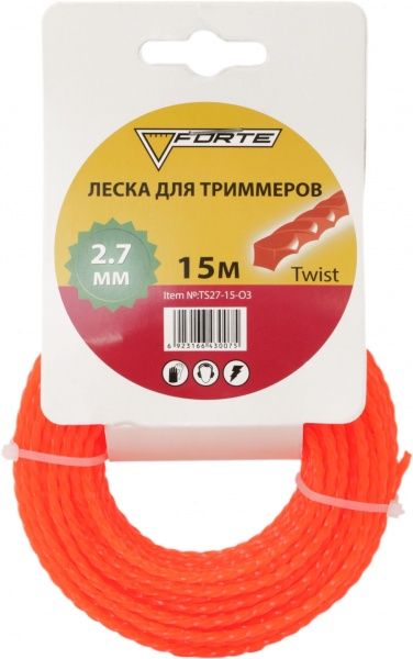 Леска для триммеров Forte 2,7 мм 15 м TS24-15-O3