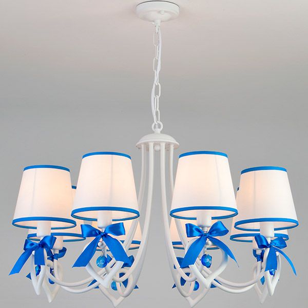 Люстра подвесная Strotskis Terry 8x40 Вт E14 сине-белый 60066/8 