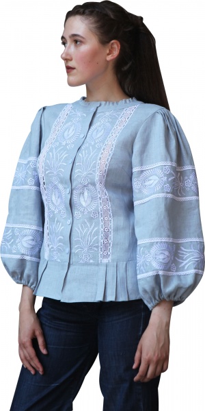 Вишиванка Галерея льону Роуз блакитний р. 50 9128/50/1305 