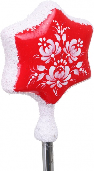 Верхівка скляна з блискітками Зірка еліт 20 см комбінована в асортименті 