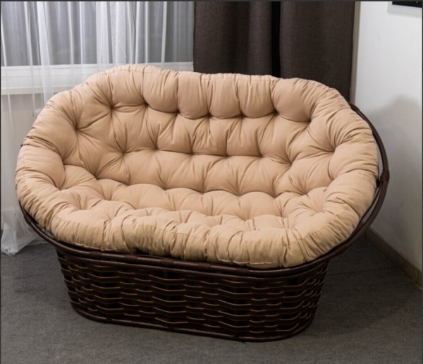 Комплект мебели Мамасан (диван, стол 815*670 с стеклом, 2 кресла) бежевый 