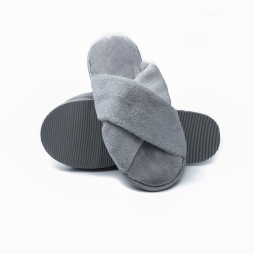 Капці домашні Twins HS-LUX хутрянi перехрест р.36/37 темно-сірий 
