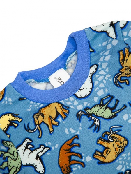 Пижама детская для мальчиков Luna Kids Зверюшки (байка) р.134–140 голубой 