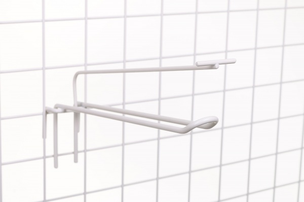 Крючок с держателем ценника 200 мм 10шт. белый