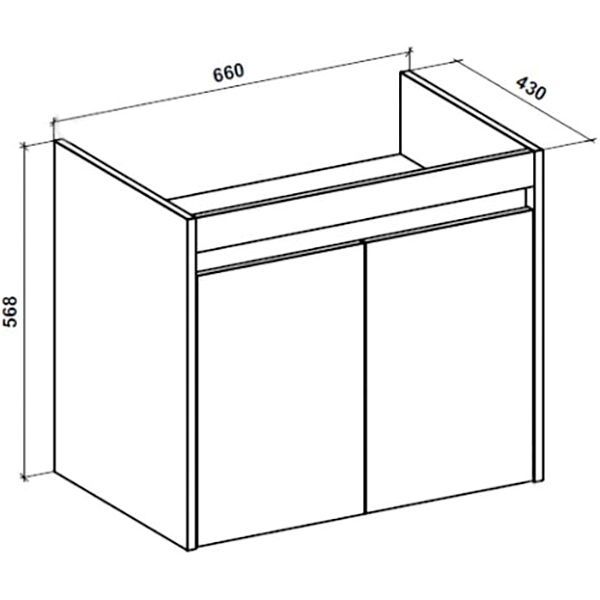 Тумба подвесная Water House Preference N1 70 МДФ сланец темный под умывальник Como 70