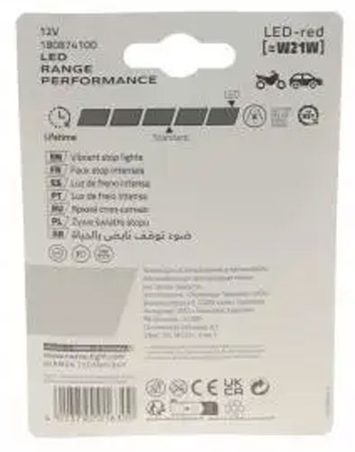 Автолампа ксеноновая Narva LED Range Performance W21W 1,7 Вт шт.(NV 18087.2B)