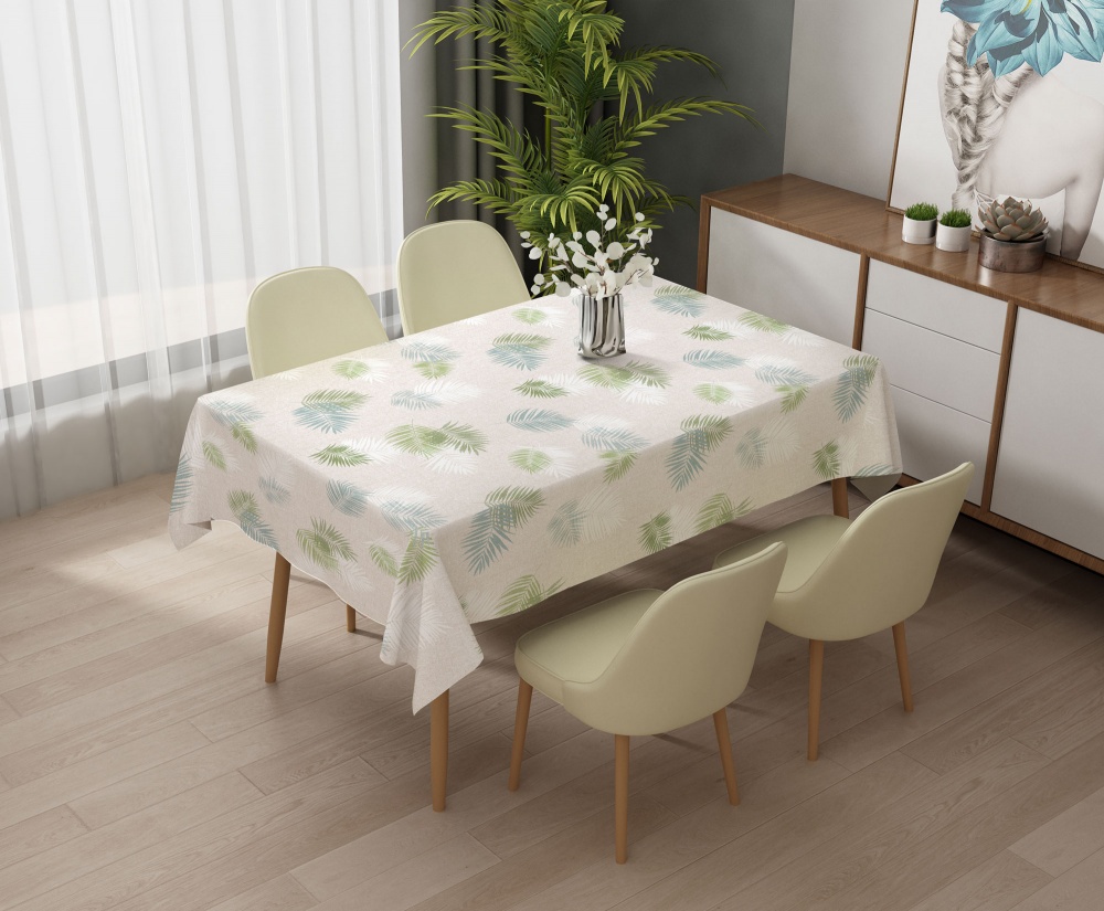 Клеенка на стол OBERY на подкладке 1,37м бежевый с принтом PWA5-R1121-1-9