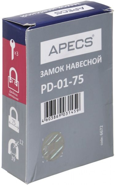 Замок навісний Apecs PD-01-75 відкритий (амбарний)
