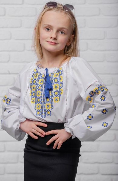 Вишиванка для дівчаток Сварга Епіцентр 1 р.134-140 блакитно-жовтий 