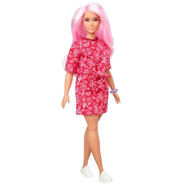 Кукла Barbie Модница в красном платье в огурцы