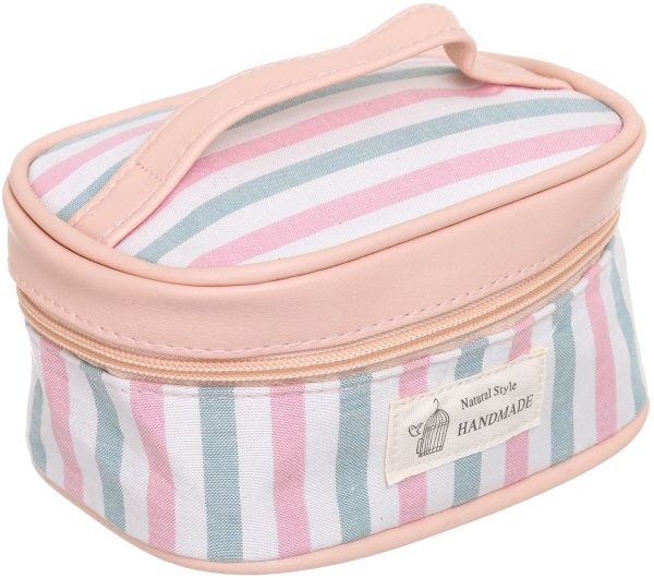 Косметичка Полоска розовый с зеленым 