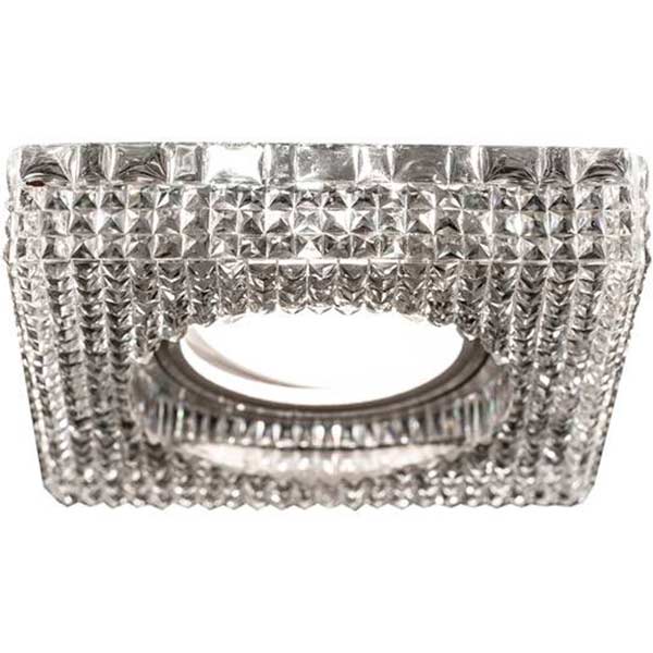 Светильник точечный Светкомплект SVS 202 CL квадрат с LED-подсветкой 7 Вт GU5.3 прозрачный/хром 