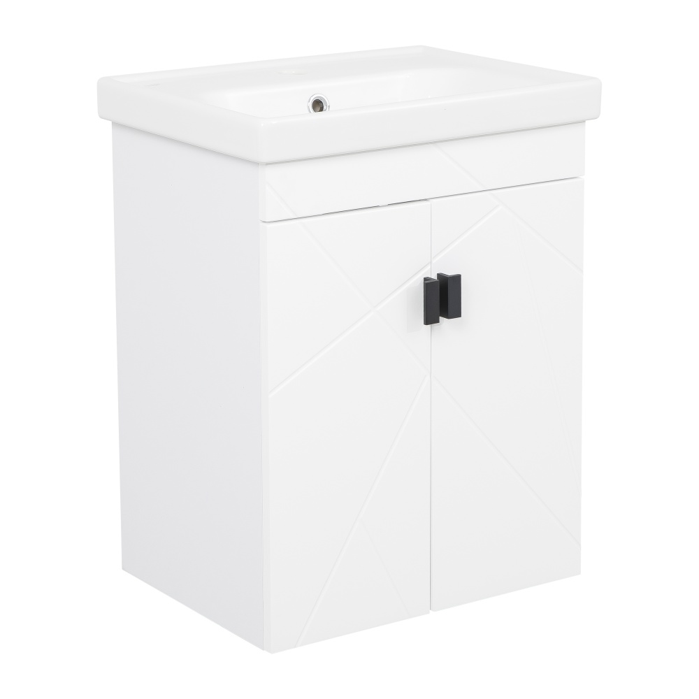 Тумба підвісна Aqua Rodos МИНИ з умивальником Frame 50 см білий