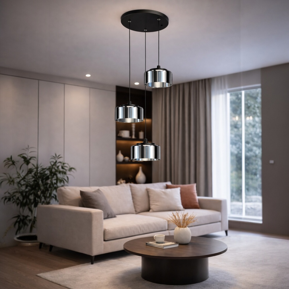 Люстра підвісна LIGHT SET DUSHA MS241-D3 3x12 Вт GX53 чорний/димчатий