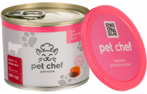 Паштет для взрослых котов с говядиной 200 г