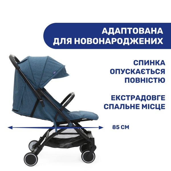 Коляска прогулочная Chicco Trolley Me синяя (79865.58) 
