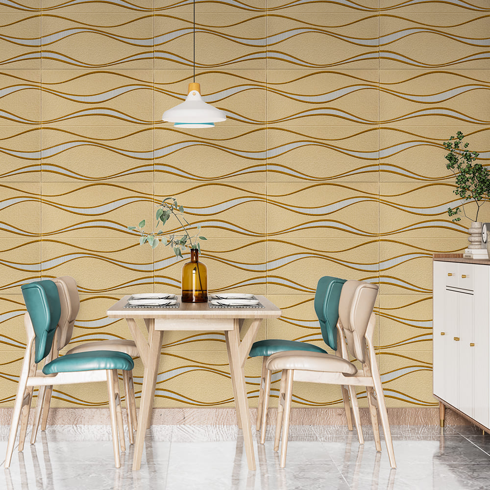 3D-панель из ПП самоклеющаяся Sticker Wall бежевая 700x770x5 мм SW-00000766