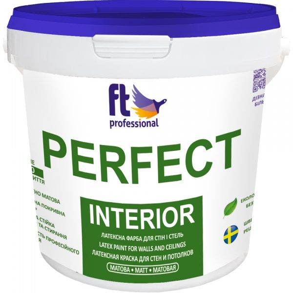 Фарба латексна водоемульсійна FT Professional Perfect Interior Base C мат база под тонировку 0,9л 