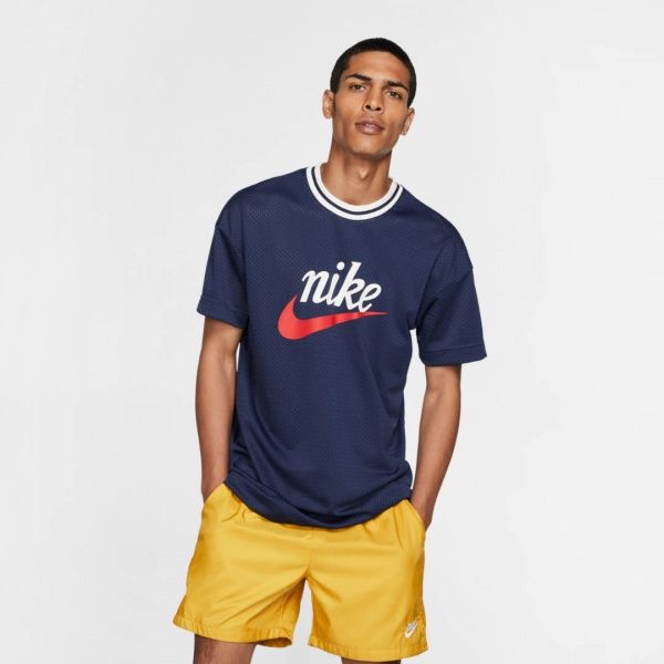 Футболка Nike M NSW HE TOP SS MESH GX BV2931-410 M темно-синій