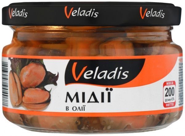Мясо мидий Veladis в масле 200