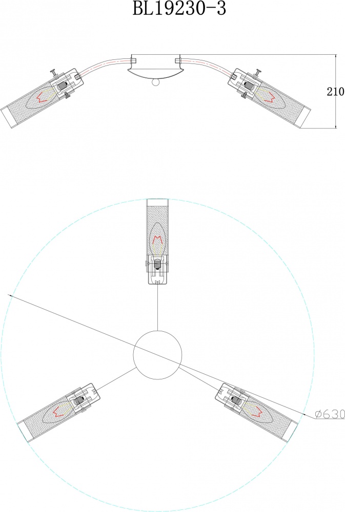 Світильник стельовий Accento lighting Camellia 3x40 Вт E14 хром ALPL-BL19230-3