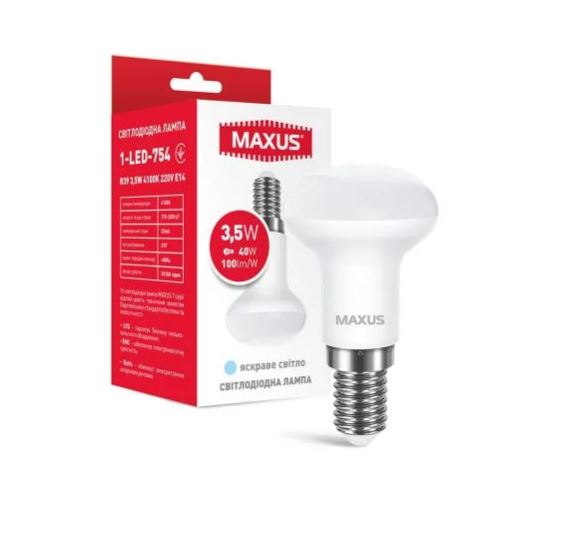 Лампа світлодіодна Maxus 3,5 Вт R39 матова E14 220 В 4100 К 1-LED-754 