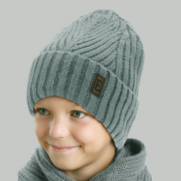 Шапка для мальчиков Elf-kids Людвиг р.50-52 серый 