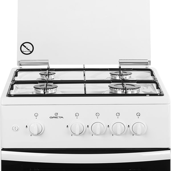 Плита газова Greta GG 5772 CG 38 (W) (1470-00-07АА біла чавунна решітка)