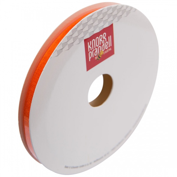 Стрічка декоративна Knorr Prandell органза 0,6 см 10 м апельсиновий 