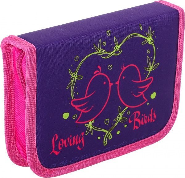 Пенал школьный Птицы 19,5x13x4 см разноцветный