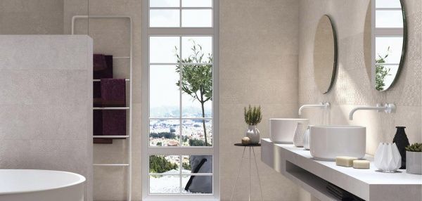 Плитка Cifre Матеріа айворі текстиль 25x80 