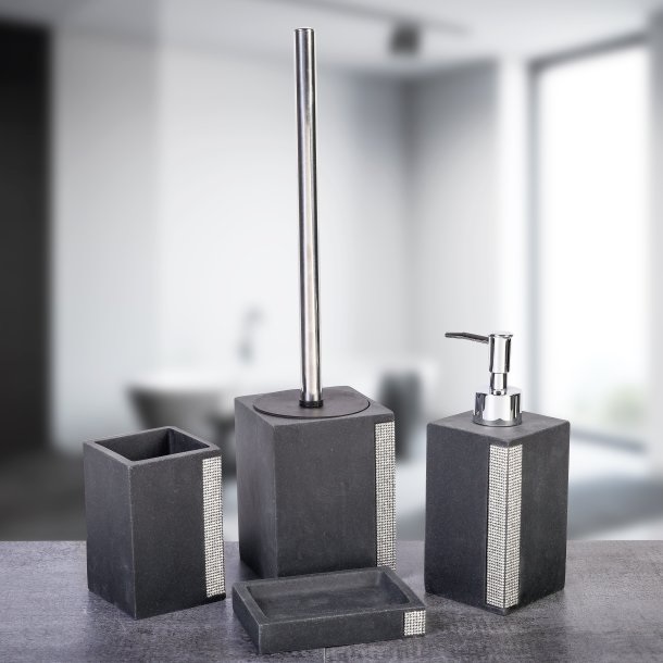 Мыльница Axentia Линдос черная с декором 134476