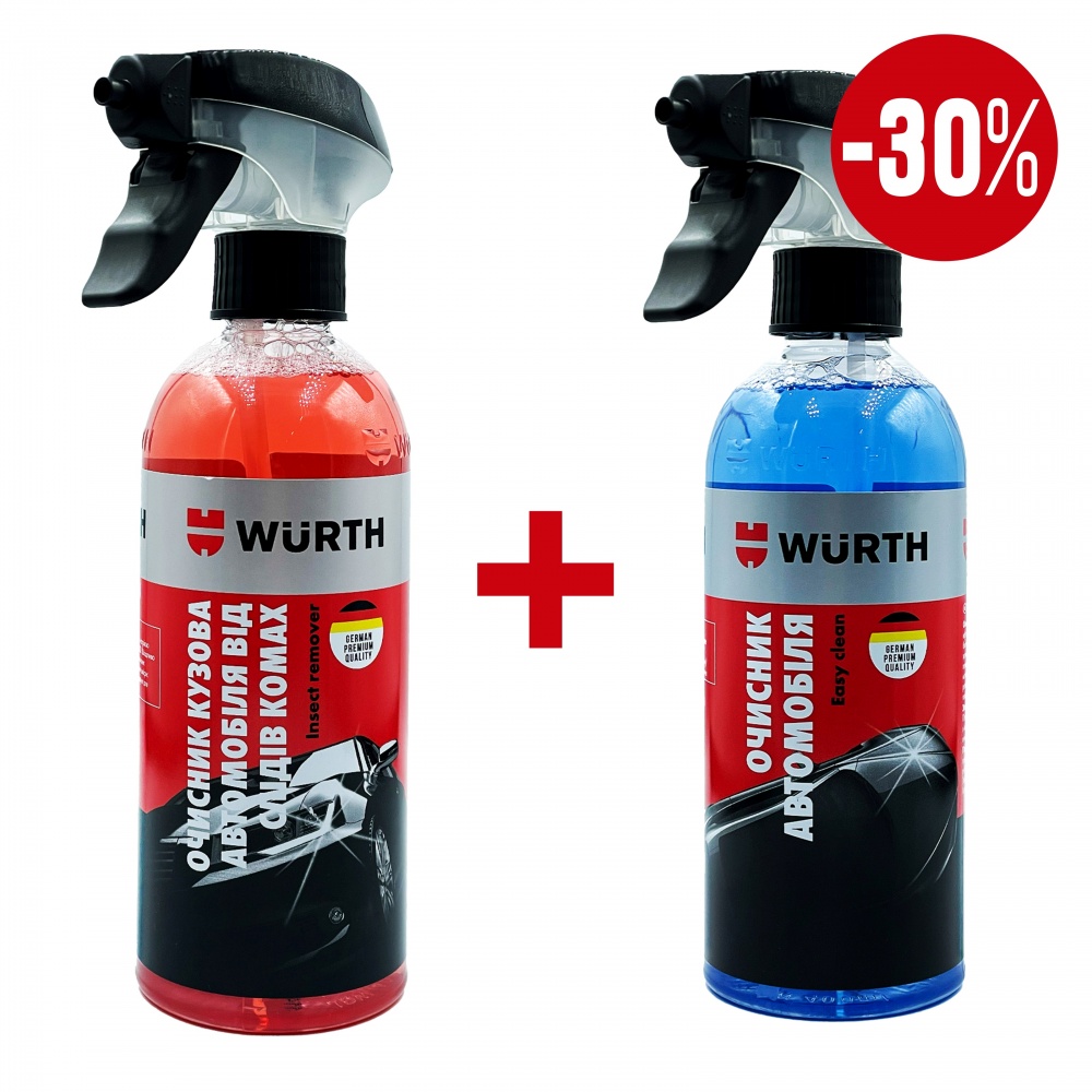 Набір Очисник від слідів комах та очисник поверхонь автомобіля WURTH 400 мл