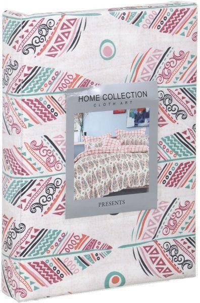 Комплект постельного белья Fashion Feather 1,5 белый с розовым 