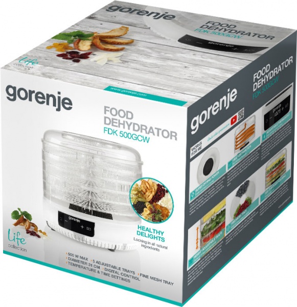 Сушилка для овощей и фруктов Gorenje FDK500GCW 