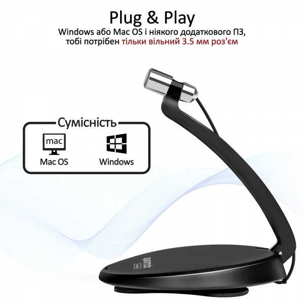 Мікрофон Promate Tweeter-5 Mini-jack 3.5 мм Black