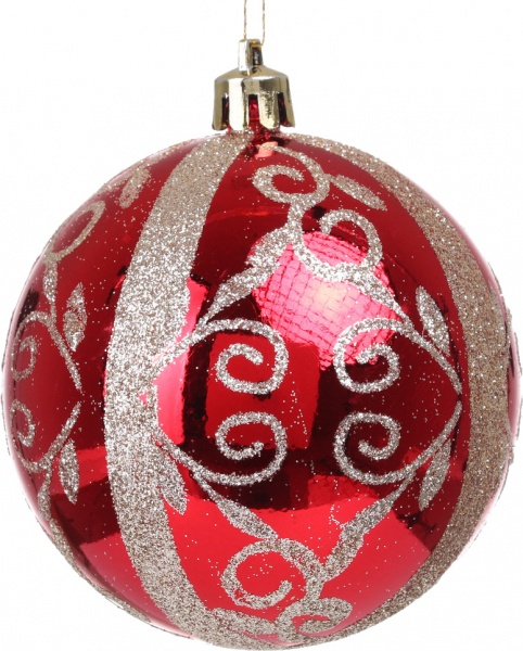 Набор елочных шаров орнамент d 80 мм 4 шт./уп.