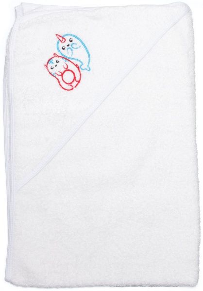 Полотенце Homeline уголок с вышивкой 90x90 см белый