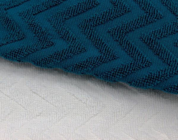 Набір рушників Зигзаги (2 шт.) 40x60 см молочний/ смарагдовий Simi 