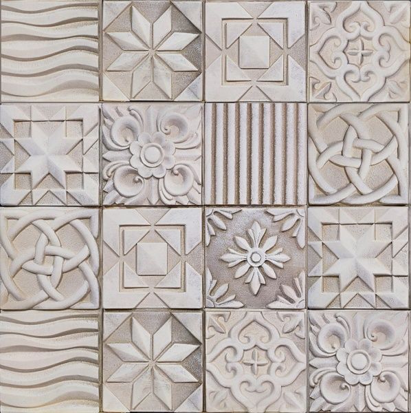 Плитка гипсовая прямая RUSTIKA Порту сливки 0,35 кв.м 