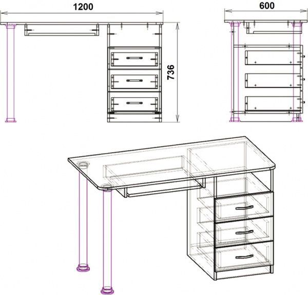 Стол компьютерный Компанит СКМ-9 бук 