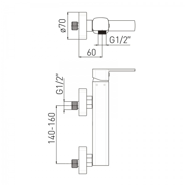 Змішувач для душу VOLLE Sota 1538.100101